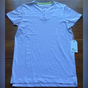 •NWT•Free Planet Mens Split Hem Slim Fit Short Sleeve Shirt- ‘Dusk’